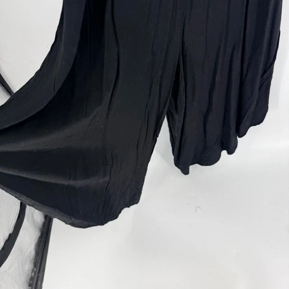 MSK Black Wide Leg Jumpsuit‎ Size L Strappy Cage Neck Sleeveless Boho Elevated